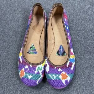Cantao Guatemalan Huipil Embroidered Ballet Flats Boho Artisan EU 37